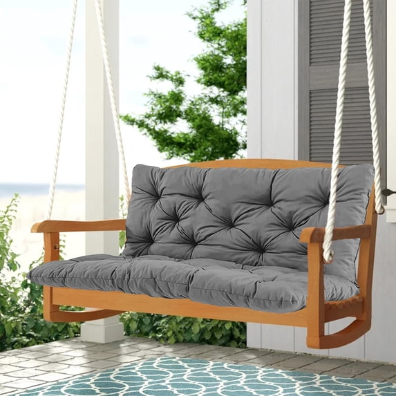 Porch Swing Cushions Outdoor, Waterproof 4" Thick 2–3 Seat Outdoor Swing Seat Cushion with Ties for Garden & Porch