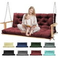 thumbnail image 1 of Porch Swing Cushions, Patio Swing Cushions Waterproof for Outdoor Furniture Thickened Outdoor Swing Bench Cushions 2-3 Seater Replacement with Ties for Patio Swing (Red, 60x40 in), 1 of 14