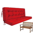 thumbnail image 1 of Porch Swing Cushions, Swing Cushions 3 Seater Replacement with Backrest, Thicken 4" Waterproof Bench Pad Cushions, Outdoor Loveseat Cushions Non-Slip Chairs Pad (Red), 1 of 7