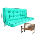 thumbnail image 1 of Porch Swing Cushions, Swing Cushions 3 Seater Replacement with Backrest, Thicken 4" Waterproof Bench Pad Cushions, Outdoor Loveseat Cushions Non-Slip Chairs Pad (Lake Blue), 1 of 6
