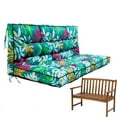 thumbnail image 1 of Porch Swing Cushions, Swing Cushions 3 Seater Replacement with Backrest, Thicken 4" Waterproof Bench Pad Cushions, Outdoor Loveseat Cushions Non-Slip Chairs Pad (Green Flowers), 1 of 6