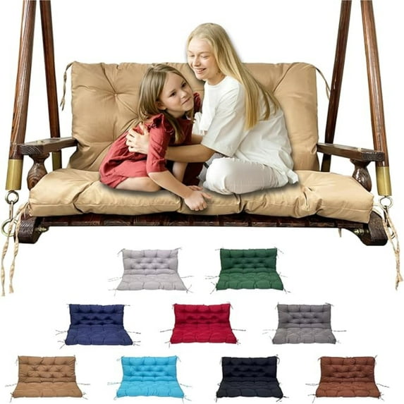 Porch Swing Cushions Waterproof Outdoor 60 inch x 40 Thicken 5"Khaki