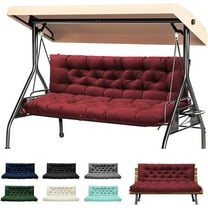 Porch Swing Cushions, Waterproof Swing Cushions Replacement with Backrest, Outdoor Swing Bench Cushions 2-3 Seater Replacement for Patio Furniture 60x40 (Red)