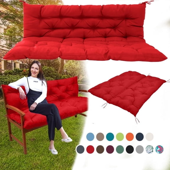 XXLYY Porch Swing Cushions, Waterproof Swing Replacement Cushions with Backrest and Ties, Garden Bench Seat Cushion, Outdoor Porch Patio Swing Non-Slip Chairs Pad