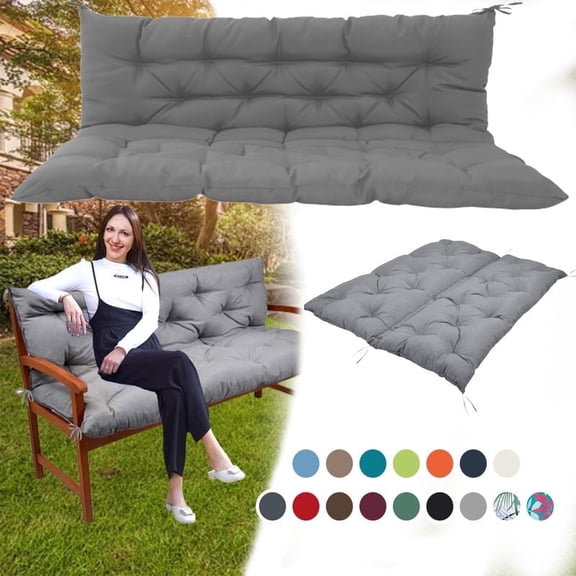 XXLYY Porch Swing Cushions, Waterproof Swing Replacement Cushions with Backrest and Ties, Garden Bench Seat Cushion, Outdoor Porch Patio Swing Non-Slip Chairs Pad