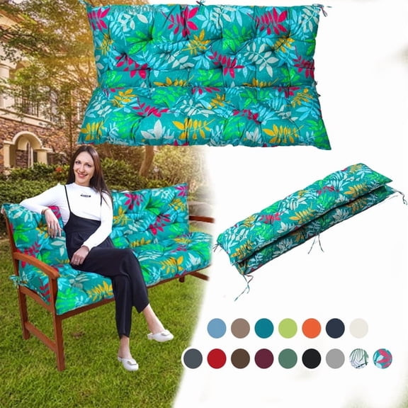 XXLYY Porch Swing Cushions, Waterproof Swing Replacement Cushions with Backrest and Ties, Garden Bench Seat Cushion, Outdoor Porch Patio Swing Non-Slip Chairs Pad