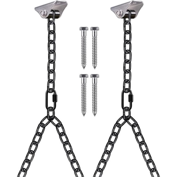 Runstore Porch Swing Hanging Chain Kit - Silent & Adjustable Chain Set for Indoor/Outdoor Hammocks, 1000LB Capacity, 105"