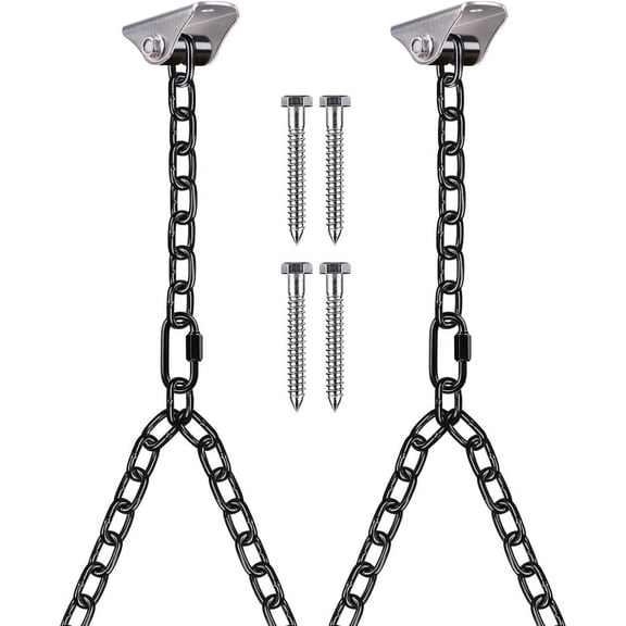 Runstore Porch Swing Hanging Chain Kit - Silent & Adjustable Chain Set for Indoor/Outdoor Hammocks, 1000LB Capacity, 105"