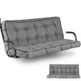 thumbnail image 1 of Porch Swing Replacement Cushion, 55in Outdoor Bench Cushions with Backrest , 3 Seat Patio Furniture Garden Loveseat Glider Pad Light Gray, 1 of 5