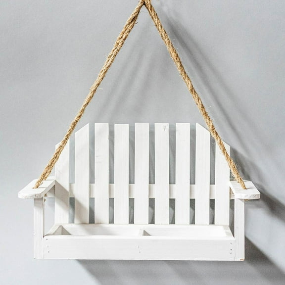 Porch Swing Shape With Rope Hanging Plant Stand