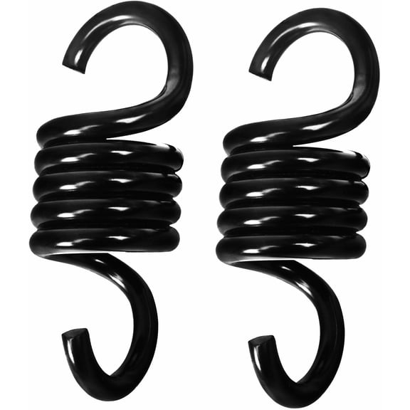 Porch Swing Springs Heavy Duty Black Stainless Steel Hanger Kit 2 Pack
