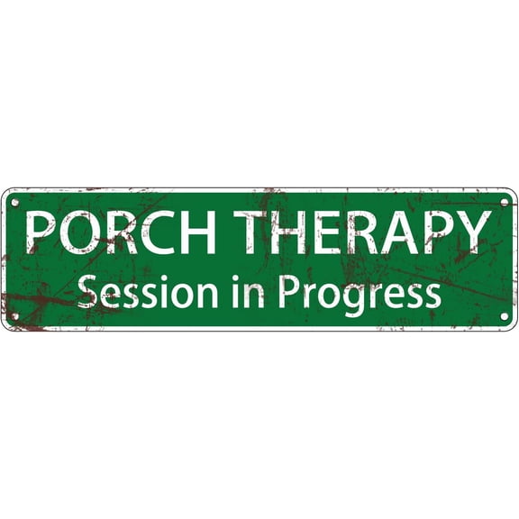 Porch Therapy Session In Progress Sign Street Road Sign Metal Plate Wall Plate Metal Poster Cafe Bar Shop Farmhouse Metal Sign 4"x16"