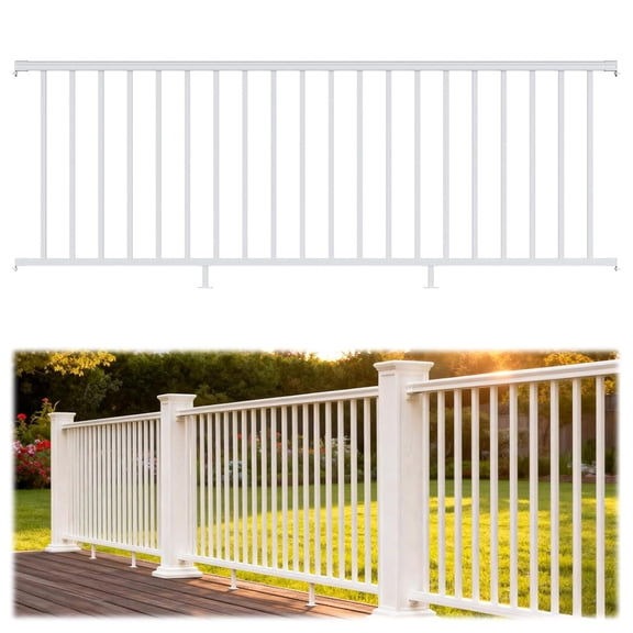 Porch and Deck Railing Kit, Aluminum Stair Railing Kit, Textured AAMA 2604 Powder-Coat Finish Rail System for Concrete Steps or Wooden Stairs