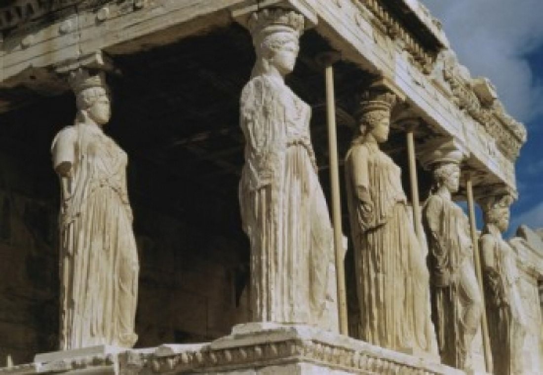 Porch of Maidens (Caryatids) Erectheum Greek Art Marble Acropolis Museum Athens Greece Canvas Art - (24 x 36)