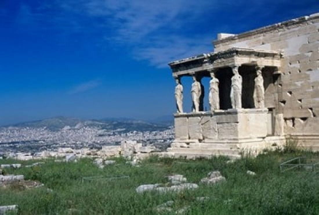 Porch of The Caryatids Acropolis of Athens Greece Canvas Art - Rolf Nussbaumer DanitaDelimont (18 x 12)