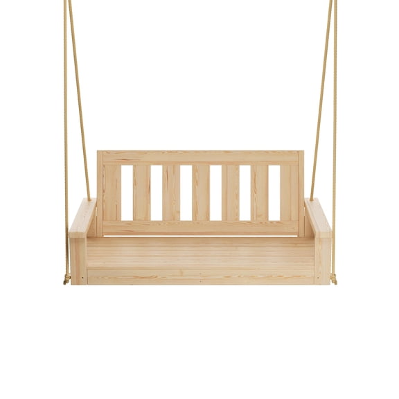 Porchgate Amish Heavy Duty 700 Lb Ardmore Porch Swing, 4-Foot, Unfinished, 8Ft Rope, Without Cups