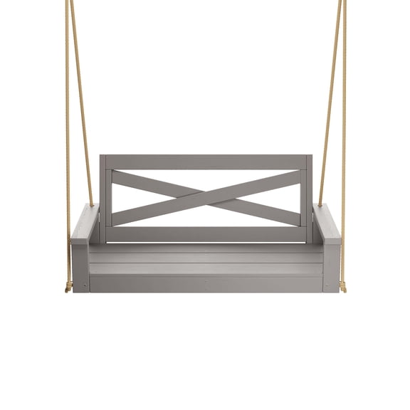Porchgate Amish Heavy Duty 700 Lb Boardwalk Porch Swing, 4-Foot, Dovetail Gray, 8Ft Rope, Without Cups