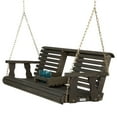 thumbnail image 1 of Porchgate Amish Heavy Duty Rollback Console Porch Swing, 5-Foot, Dark Walnut Stain, 8Ft Rope, 1 of 10