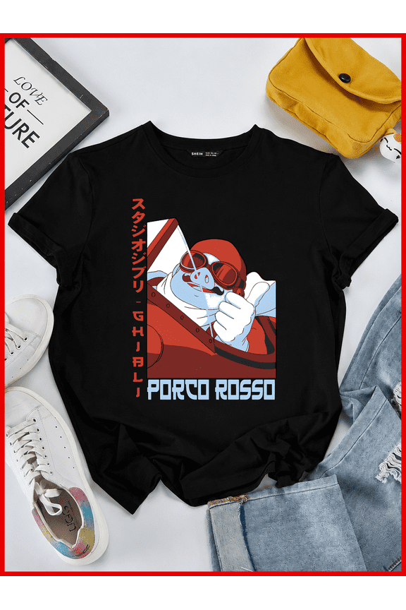 Porco Rosso Ghibli Anime Hayao Miyazaki Airplane Unisex T-Shirt V60495, S-5XL