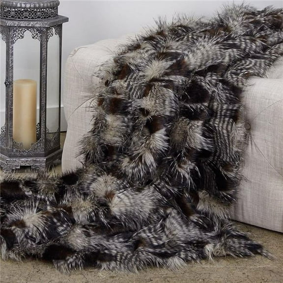 Porcupine Faux Fur Luxury Throw Blanket, Brown - Twin