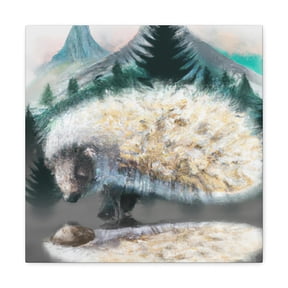 Porcupine in Baroque. - Canvas