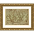 thumbnail image 1 of Pordenone (Giovanni Antonio de'Sacchis) 14x11 Gold Ornate Wood Frame and Double Matted Museum Art Print Titled - Conversion of St. Paul (1530), 1 of 4