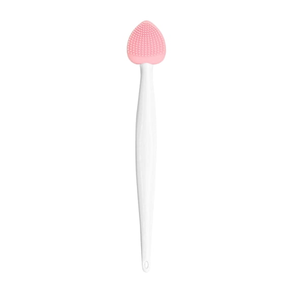 Pore Brush For Nose Heart Shaped Silicone Cleanse Double Pores Cleaning Brushes Lip Scrub Exfoliator For Blackhead Removal Facial Massage,5.79*0.79 in,Pink