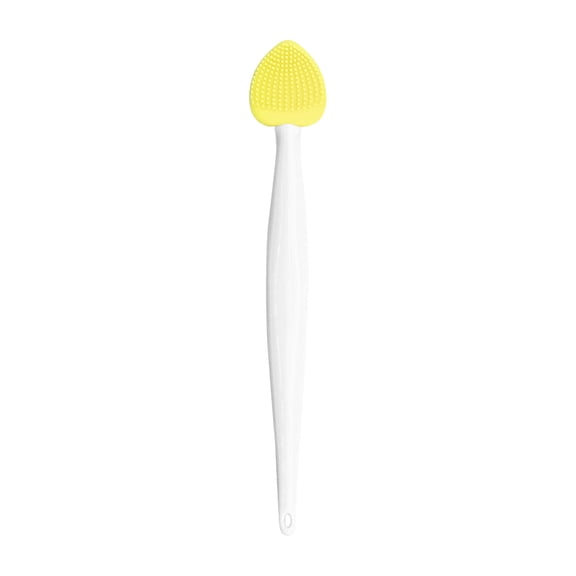 Pore Cleaning Brush for Nose and Lip Exfoliator Set – Heart Shaped Silicone -Pore Facial Cleaning Tool for Blackhead Removal and Massage, 5.79*0.79 in, Yellow