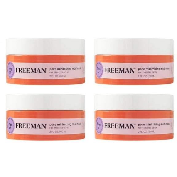 Pore Minimizing Mud Mask Targeted Detox Oily skin Soothes Calm Freeman 2 oz 4PK
