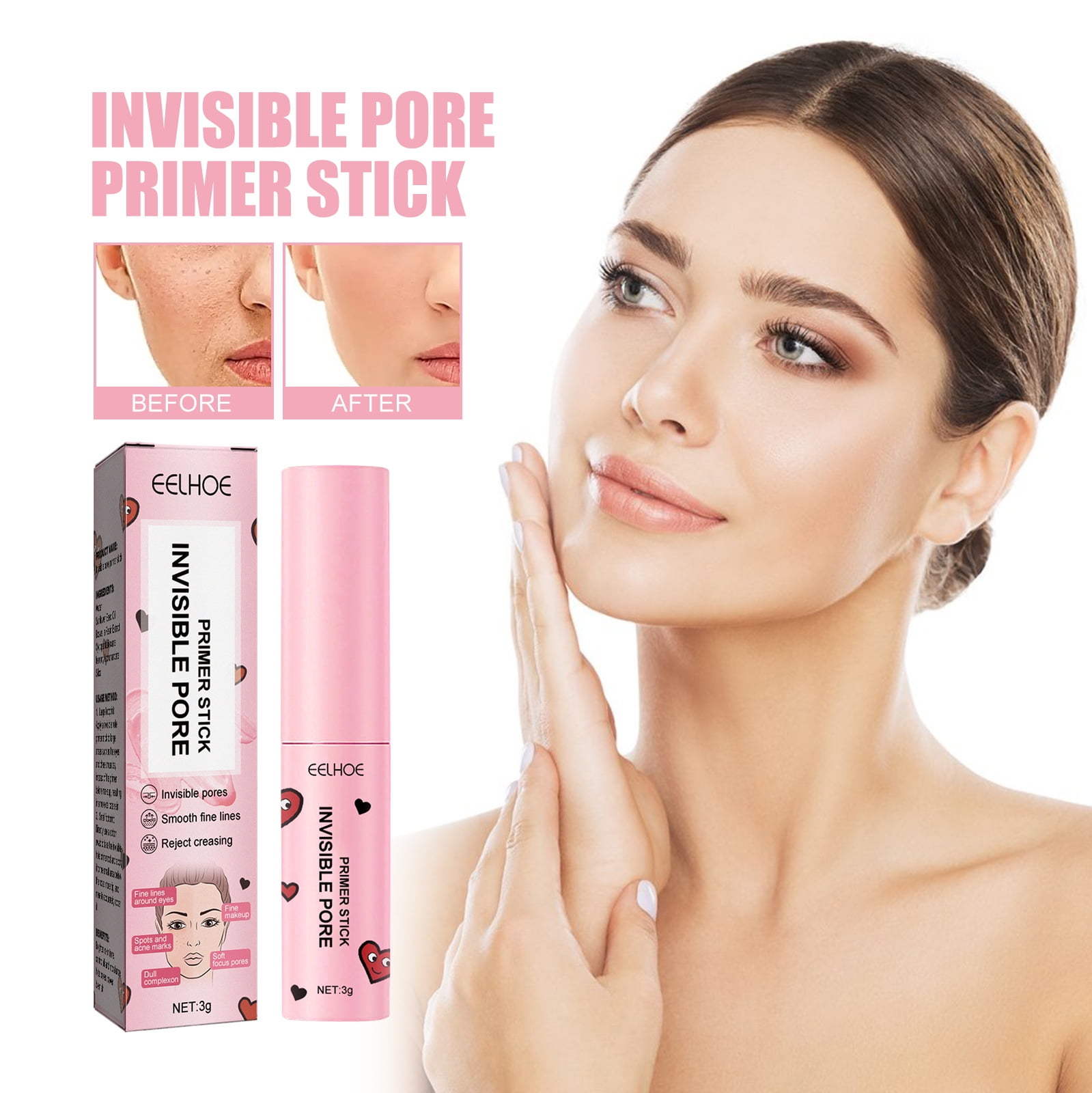 Pore invisible isolating rod moisturizes, refreshes, does not stick