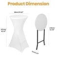 thumbnail image 1 of Porfeet 2 Set 24" High Top Cocktail Table, Folding Round Bar Height Table with Black Spandex Stretch Table Covers, Tall Bistro Table for Parties, Patio, Backyard, Dining, Wedding,White, 1 of 13