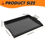 Porfeet 23" x 16" Cast Iron Griddle, Stove Top Grill Plate with X-Shaped Reinforced Ridges, Nonstick Coating, Universal Flat Top Griddle, Grill Pan for Gas Grill and Stove Top,Black