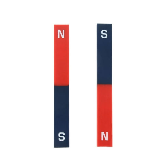 Hevirgo 2Pcs 36/70/110/180mm Bar Magnet NS Red Blue Magnetic Field Physical Experiment(36mm)