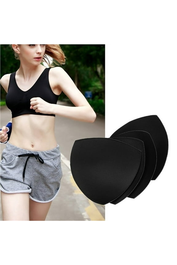3pair Womens Removable Smart Cups Bra Inserts Pads For Swimwear Sports (Black/Skin-Color/White)