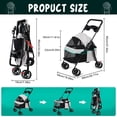 thumbnail image 1 of Porfeet 4 Wheels Dog Cat Stroller, Outdoor Travel Pet Folding Stroller, Dog Cat Cage Stroller with Cup Holder, Breathable and Visible Mesh for Small Dog,Grey, 1 of 12