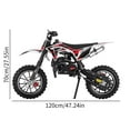 thumbnail image 1 of Porfeet 49cc 2-Stroke Kids Dirt Bike, Gas Power Motocross, Off Road Mini Motorcycle, Children Pocket Motorbike with Front Rear Disc Brakes, Pull Start,Black, 1 of 12