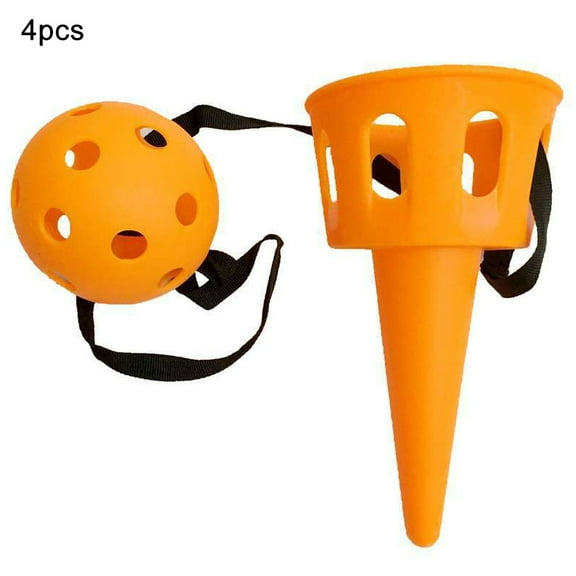 Porfeet 4Pcs Throw Catch Ball Cup Game Outdoor Indoor Sports Parent Kids Interactive Toy,Color Random