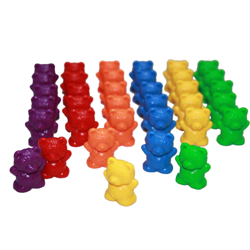 Porfeet 60Pcs Colorful Bear Shape Counters Toy Counting Numbers ...