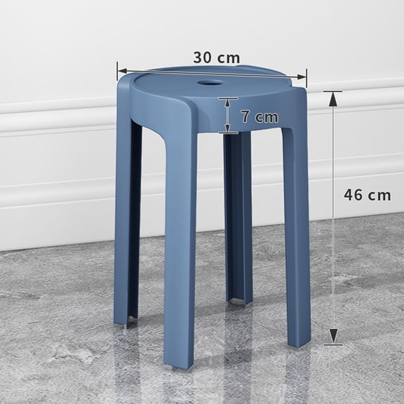 Porfeet 6Pcs Plastic Stool Stackable Portable Round Nesting Stools 330lbs Load Bearing Backless Bar Stool Seating for Home Classroom Outdoor,6pcs1