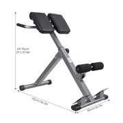 Porfeet Adjustable Roman Chair, Back Extension Bench, Foldable Hyperextension Bench, 8-Level Height Adjustment, Home Gym Fitness Equipment for Core Workouts, 330Lbs Load Capacity,Black
