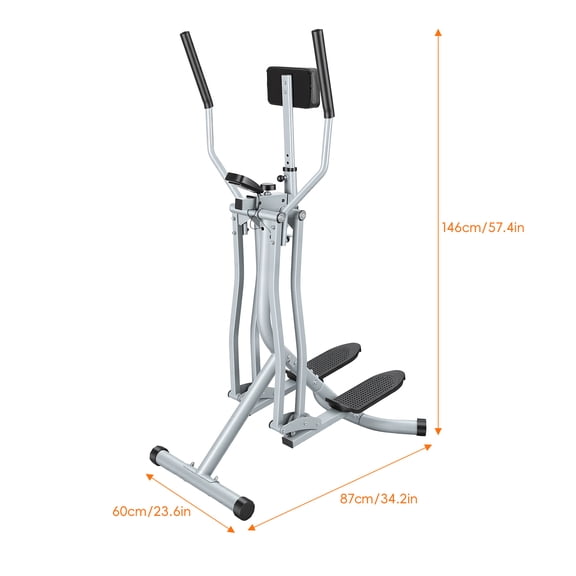 Porfeet Air Walker Exercise Machine with LCD Monitor, Foldable Stepper for Low Impact Cardio, Arm & Leg Workout, Home Gym Equipment for All Ages,Grey