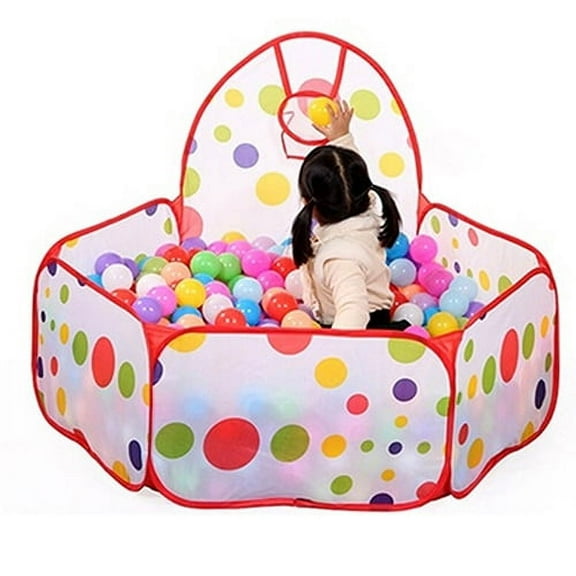 Porfeet Children Kids Ocean Ball Pit Pool Game Play Hoop Indoor Outdoor Ball Toy Tent,Basketball Shooting 1m