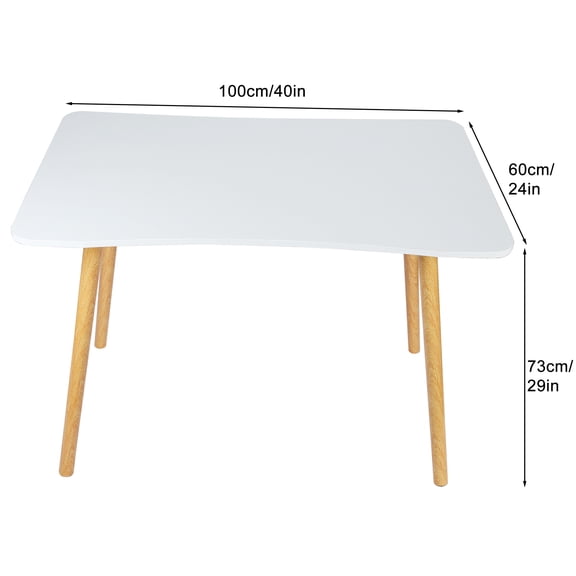 Porfeet Computer Desk, Nordic Style Home Office Study Desk, Student Wood Writing Table, with Ergonomic Edge, Spacious Desktop,White1