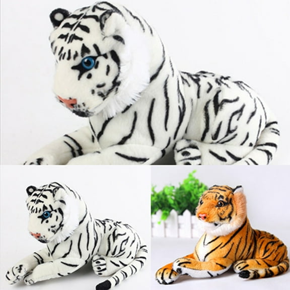 Hevirgo Cute Tiger Animal Soft Stuffed Plush Toy Pillow Children Kids Baby Gifts for Home,White 25 cm