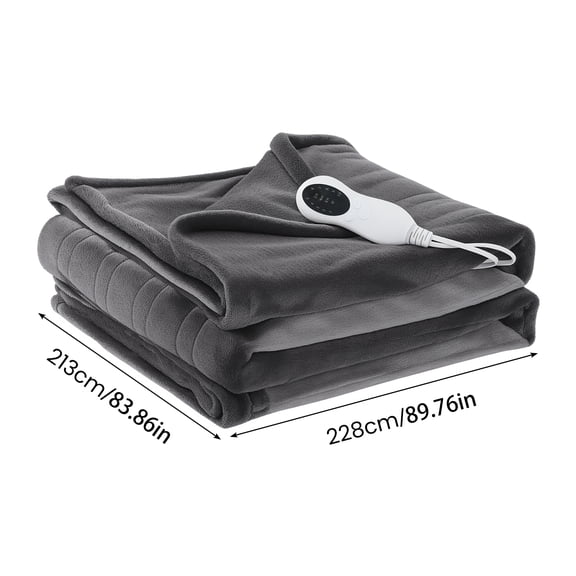 Porfeet Dual-Sided Flannel Electric Heating Blanket, 10 Levels Adjustable Temperature Over-Heat Protection Heated Quilt, Auto-off 1-12 Hours Time Settings Thickened Winter Heated Blanket,1,US Plug