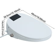 Porfeet Electric Bidet Toilet Seat, Bidet Attachment for Toilet, Elongated Heated Toilet Seat with Instant Warm Water and Dryer, Self-Clean Nozzle,US Plug