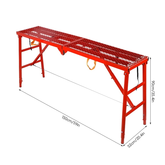 Porfeet Foldable Scaffolding Platform,1000 Lbs Capacity,33"-57" 5-Level Height Adjustable Work Platform with Anti-Slip Surface,Foldable Scaffold Tower Ladder Stool Bench for RV Painting Construction