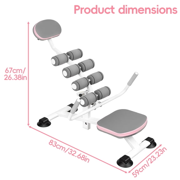 Porfeet Inversion Table for Back Pain Relief, Multi-Function Lumbar Stretch Device, Adjustable Backrest, Ergonomic Design, Thickened Pads, Back Stretcher,Supports 440 lbs,Pink and Gray