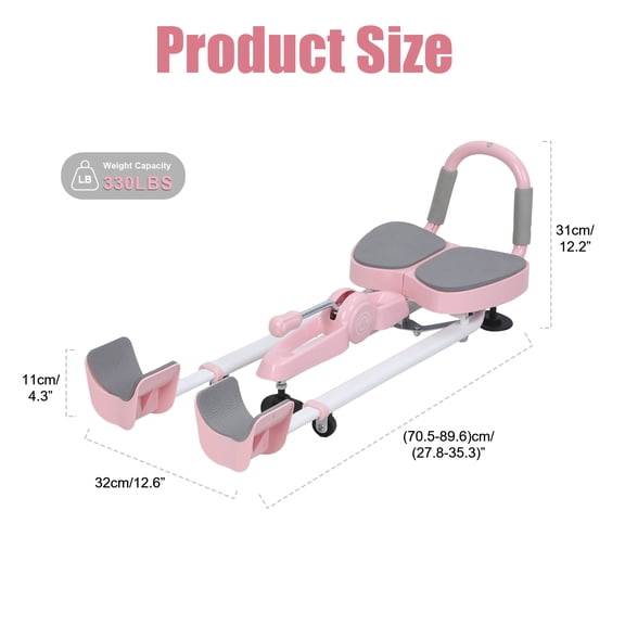 Porfeet Leg Stretcher Machine, 330 Lbs Heavy Duty Splits Machine, Improve Flexibility Leg Stretching Training Equipment for Ballet, Cheerleading Dance, Gymnastics, Yoga,Pink