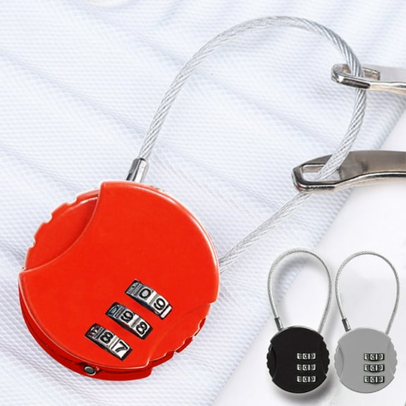 Porfeet Password Lock Keyed Anti-theft Mini Travel Suitcase 3 Digit Combination Padlock for Backpack(Silver)